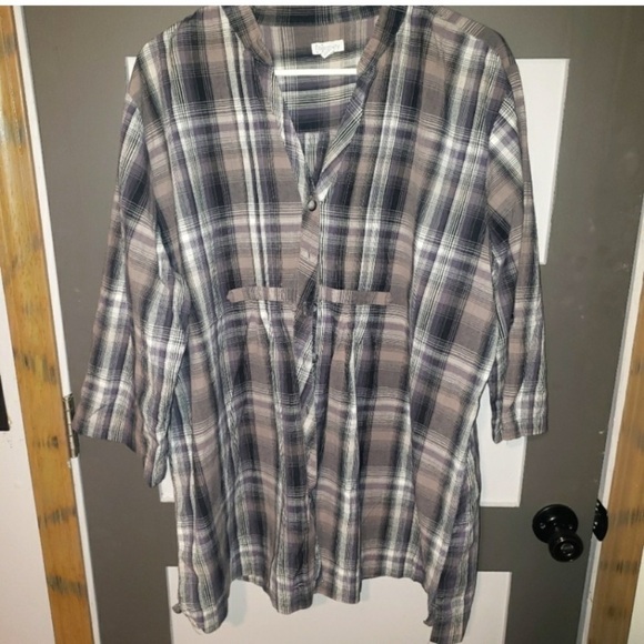 Women’s size 3X cute plaid relativity shirt - Picture 1 of 7